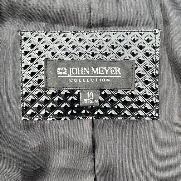 John Meyer‎ Womens Plaid Belted Skirt 2 Pc Suit Black Purple size 10 - Picture 5 of 9